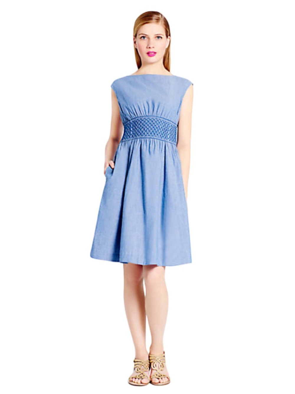 Kate Spade Chambray Blaire Midi Dress Size 6